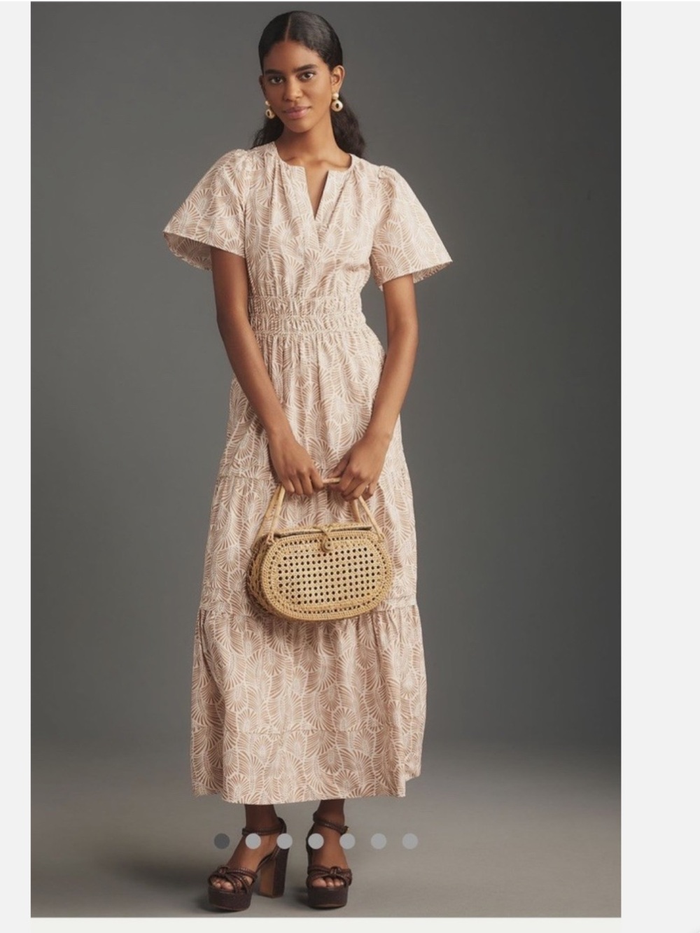 Anthropologie Somerset Leaf-Print Tiered Maxi Dress - Picture 5 of 5